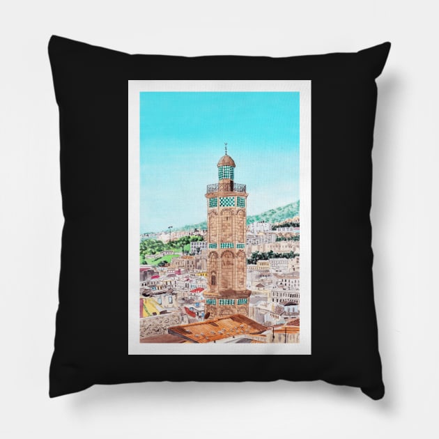 Oran Algeria Pillow by NorrskenArt
