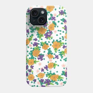 Small Orange and Purple Flowers Phone Case