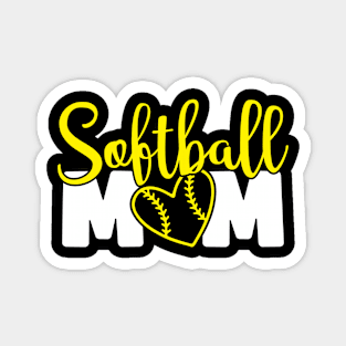 Softball Mom - Heart Magnet