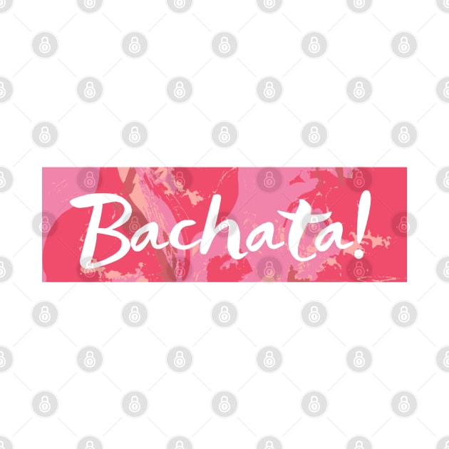 Transparent Bachata lettering on red marbled background by Bailamor