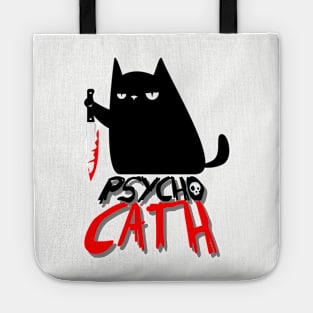 psycho killer cat with knife - new funny halloween cat lover shirt Tote