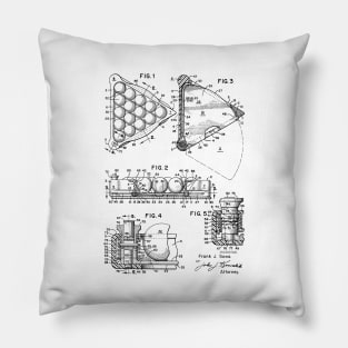 Billiard Ball Rack Vintage Patent Drawing Pillow