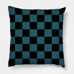 Ao Green and Black Chessboard Pattern Pillow