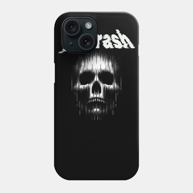 Y2K Flashback: Glitch Creepy Skull Phone Case by MetalByte