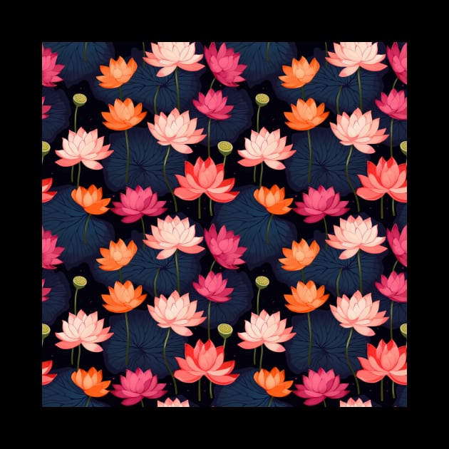 Serenity Blooms: Timeless Lotus Flower Pattern by star trek fanart and more