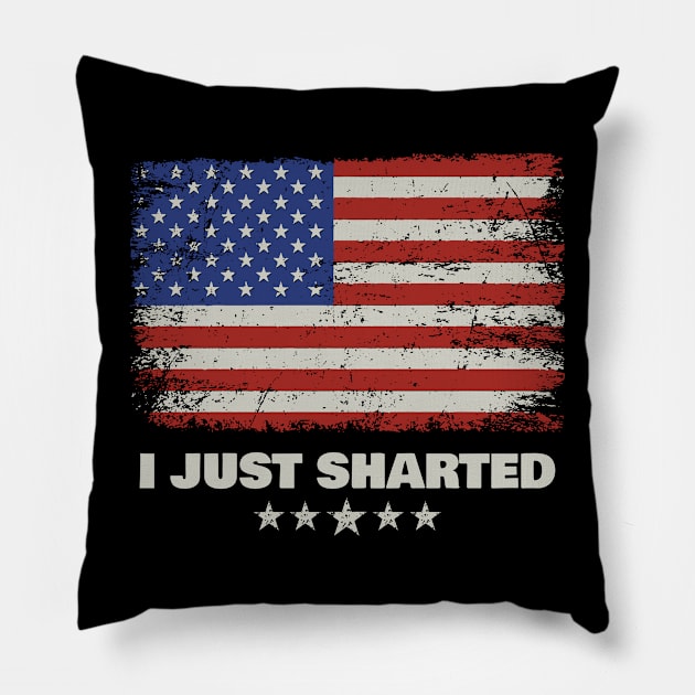 I'm a patriot and I just sharted, sorry! Pillow by Crazy Collective