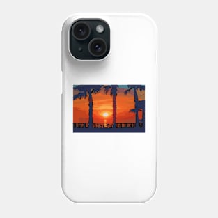 Ocean Sunset Between Two Palm Trees Phone Case