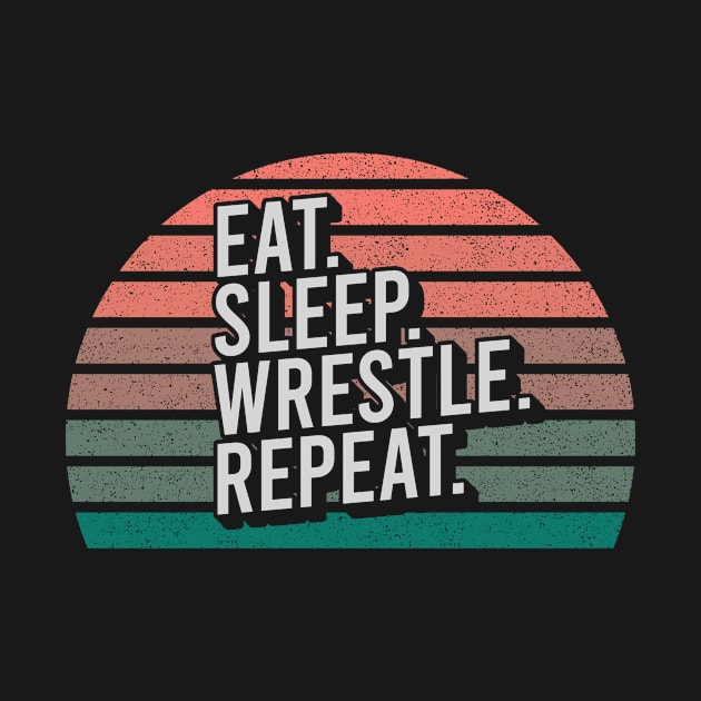 Vintage Retro Quote Eat Sleep Repaet Inspiration by chacuy