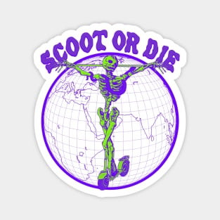 Scoot or Die - Retro Y2K 2000's Scooter Nostalgia Purple Green Magnet