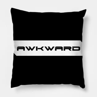 Awkward simple cyberpunk urban slang letters white Pillow