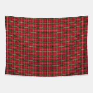 Christmas Berry Red and Green Tartan with Beige and White Lines Tapestry