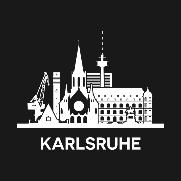 Karlsruhe Skyline, white by yulia-rb