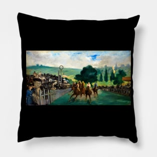 Horces Races at Longchamp, Paris 1866 Édouard Manet Pillow