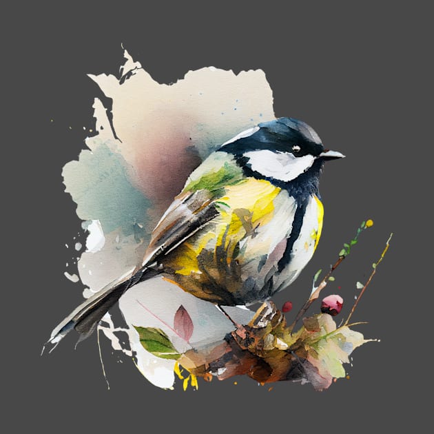 Tomtit Bird Watercolor 2.0 by CreativeDesignsx