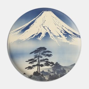Blue Indigo Japanese Landscape Pin