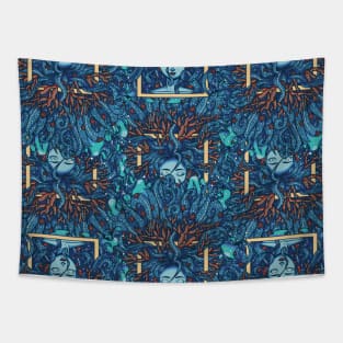 Ocean Wave Personification Tapestry