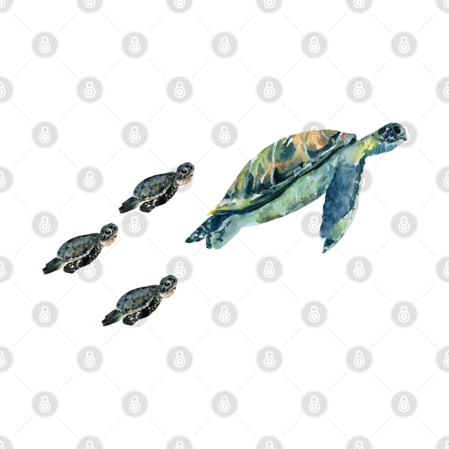 Sea turtle single parent family by love kisses and such