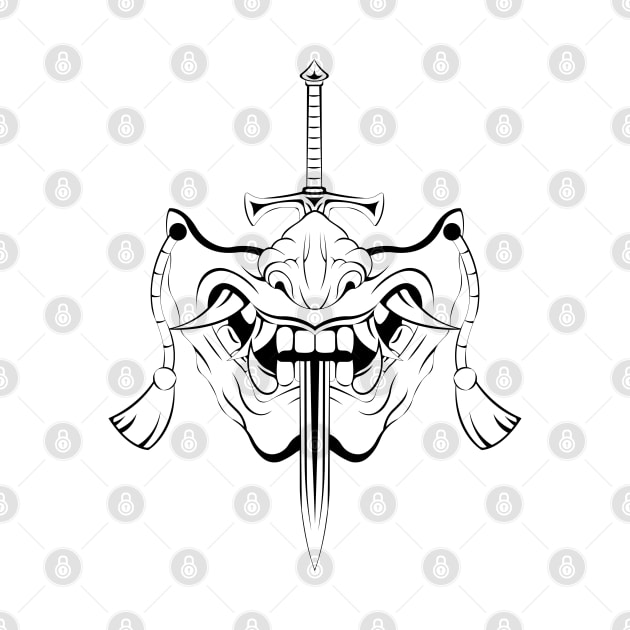 Skull Mask With A Sword Through The Mouth by Fxs.std