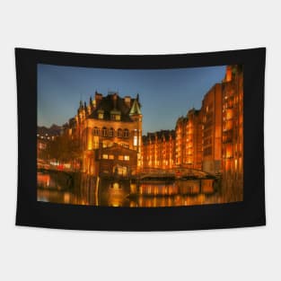 Wasserschlösschen, dusk, Speicherstadt, Hafencity, Hamburg, Germany, Europe Tapestry