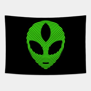 3rd eye Alien; Green Radial Tapestry