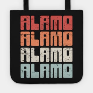 Retro 70s ALAMO Texas Text Tote