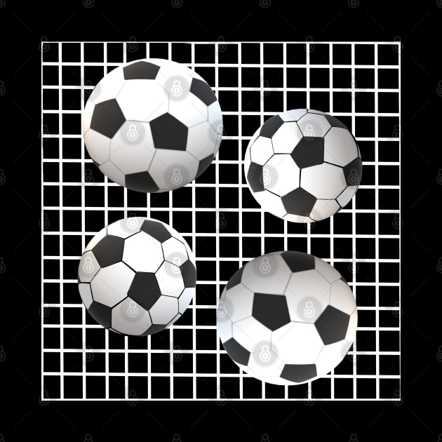 Soccer Balls On Goal Post Net by Art By LM Designs 