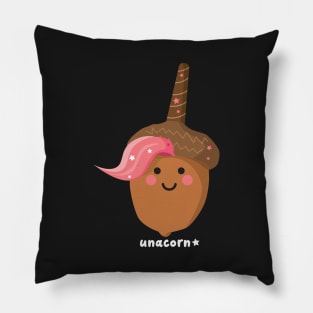 Cute Pink Unacorn (Unicorn/Acorn) Pillow