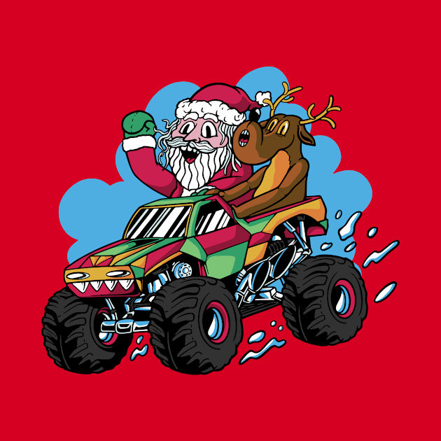 Ready to Crush Christmas // Santa Monster Truck Xmas by SLAG_Creative