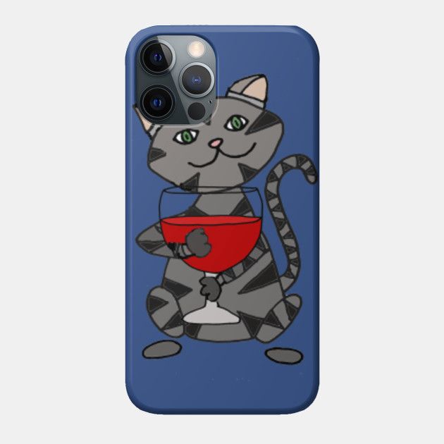 Cute Grey Tabby Cat Drinking Wine Cartoon Cat Phone Case Teepublic Cats set cartoon coloring book vector. teepublic