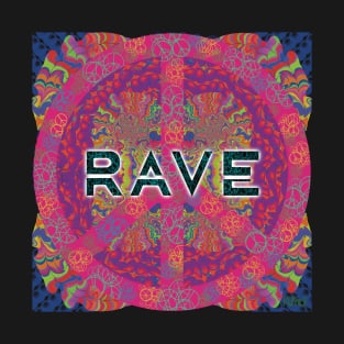 Psychedelic Rave Flyer with Peace Symbol T-Shirt