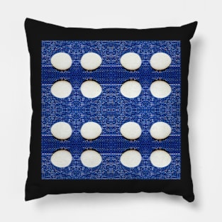 White stones on blue background Pillow
