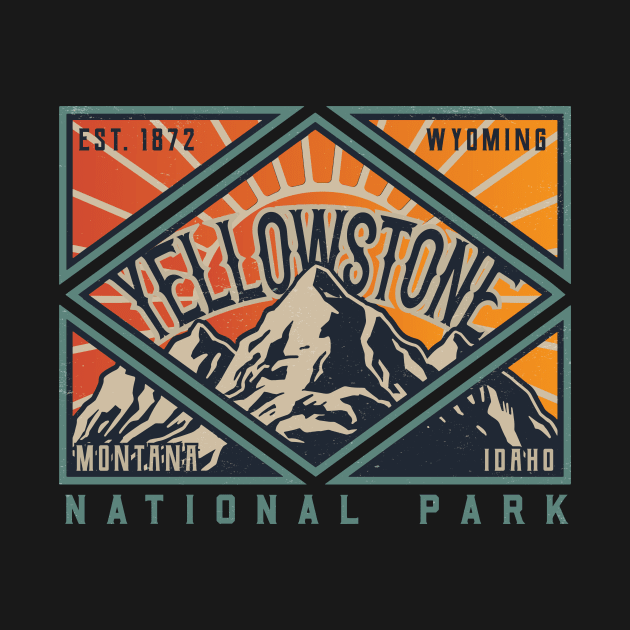 Yellowstone National Park Hiking Camping by MarkusShirts