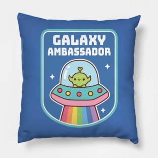 Funny Alien Galaxy Ambassador Badge Pillow