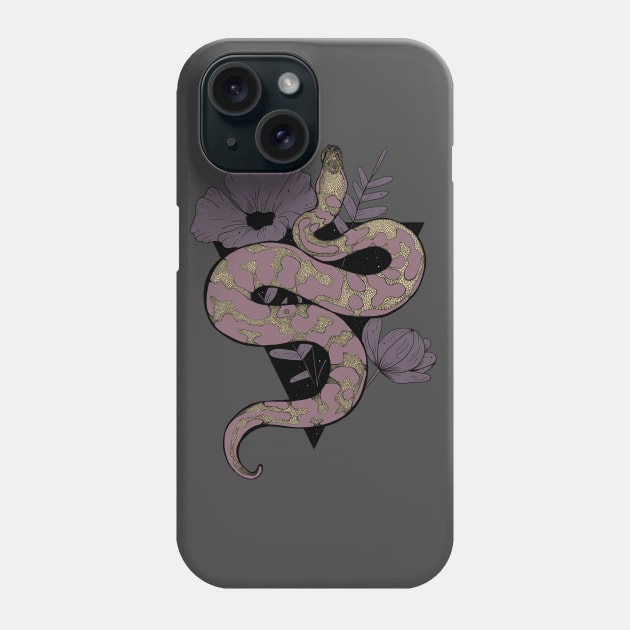 Floral snake Phone Case by Jess Adams