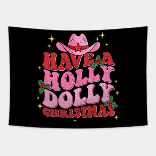 1Have A Holly Xmas Jolly Christmas Groovy Rainbow Tapestry