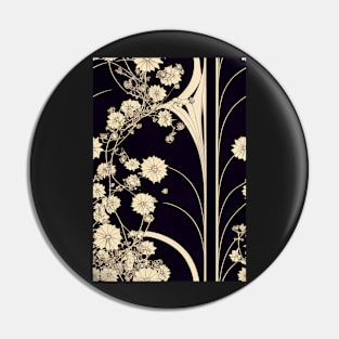 Beautiful White Floral pattern #64 Pin