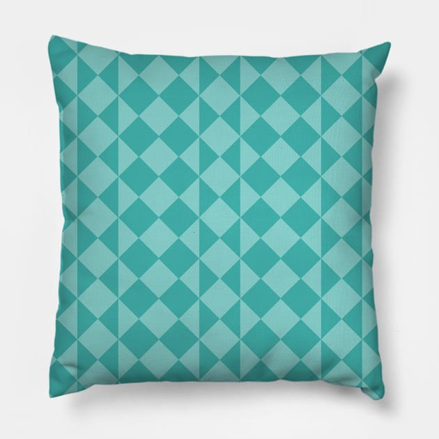 Verdigris Skyscraper Patchwork Pattern Pillow by Nuletto