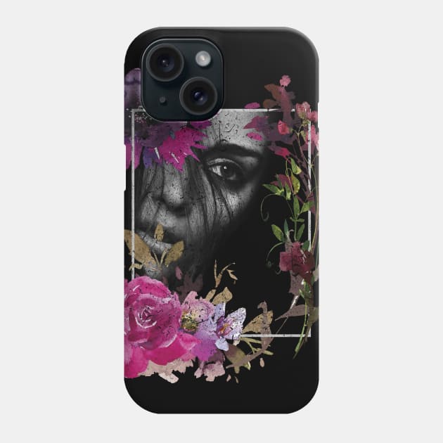 Floral Goth Girl Phone Case by BOEC Gear