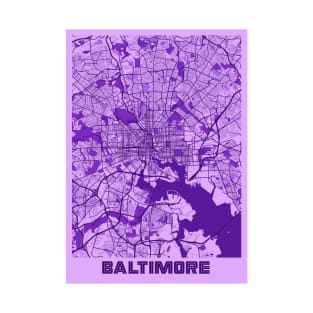 Baltimore - Maryland Lavender City Map T-Shirt