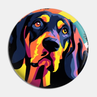 Black and Tan Coonhound Pop Art - Dog Lover Gifts Pin