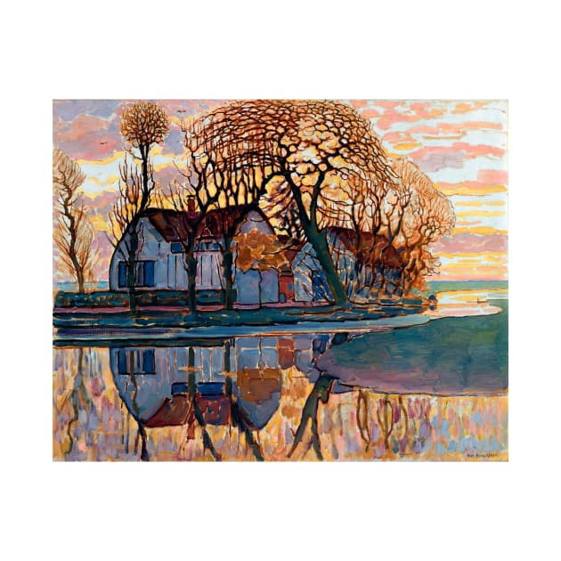 Countryside Farm, Duivendrecht, Netherlands 1916 Piet Mondrian by rocketshipretro