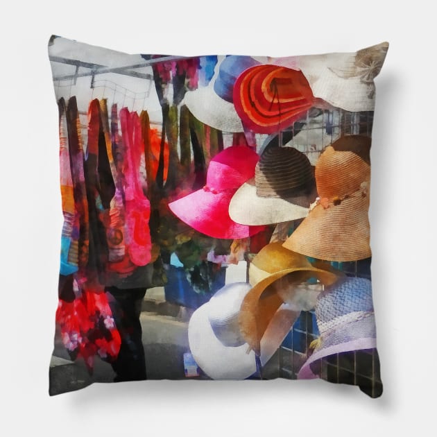 Hats and Purses at Street Fair Pillow by SusanSavad