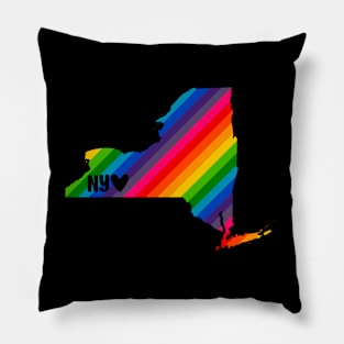 USA States: New York (rainbow) Pillow