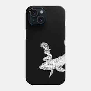 Flying whale carrying a fairy Phone Case