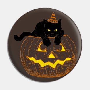 Cat in Jack-o-Lantern Dark Pin