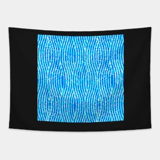 ABSTRACT MINIMALIST PILLOWS BLUE WAVES Tapestry