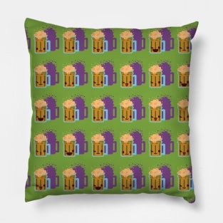 Cute Emoji Beer Pattern Pillow