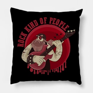 Retro 80s Rock N Roll Music Festival Fan Guitar Player Pillow