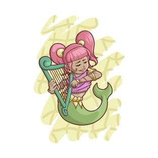 Mermaid Play Harp T-Shirt