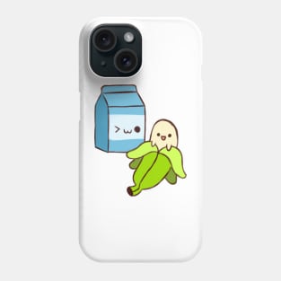 Blue milk 🥛 and green banana 🍌 Phone Case